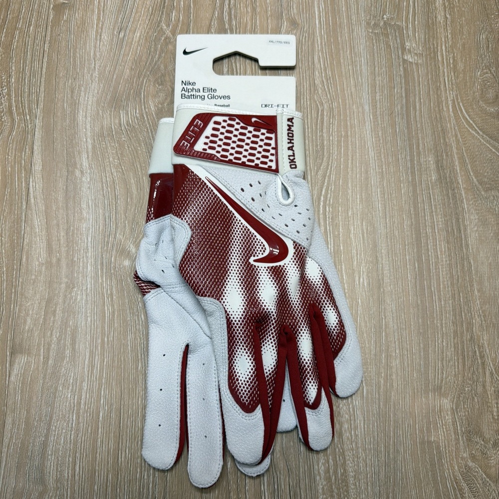 Oklahoma Sooners Nike Alpha Elite Baseball Batting Gloves Mens 2XL FB4183-192